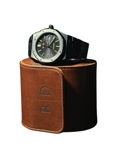 The Octagon - Brushed Black/ Rose Gold Accents