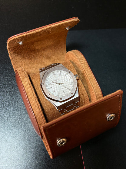 The Octagon - Brushed Silver, White Dial